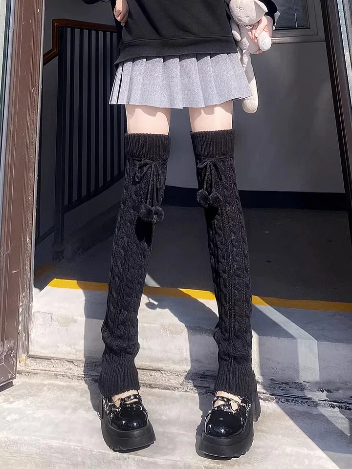 Long Tube Over Knee Leg Lolita Stockings Cover Japanese Autumn and Winter Knitted Thickened Warm Cute High Tube Lolita Accessories