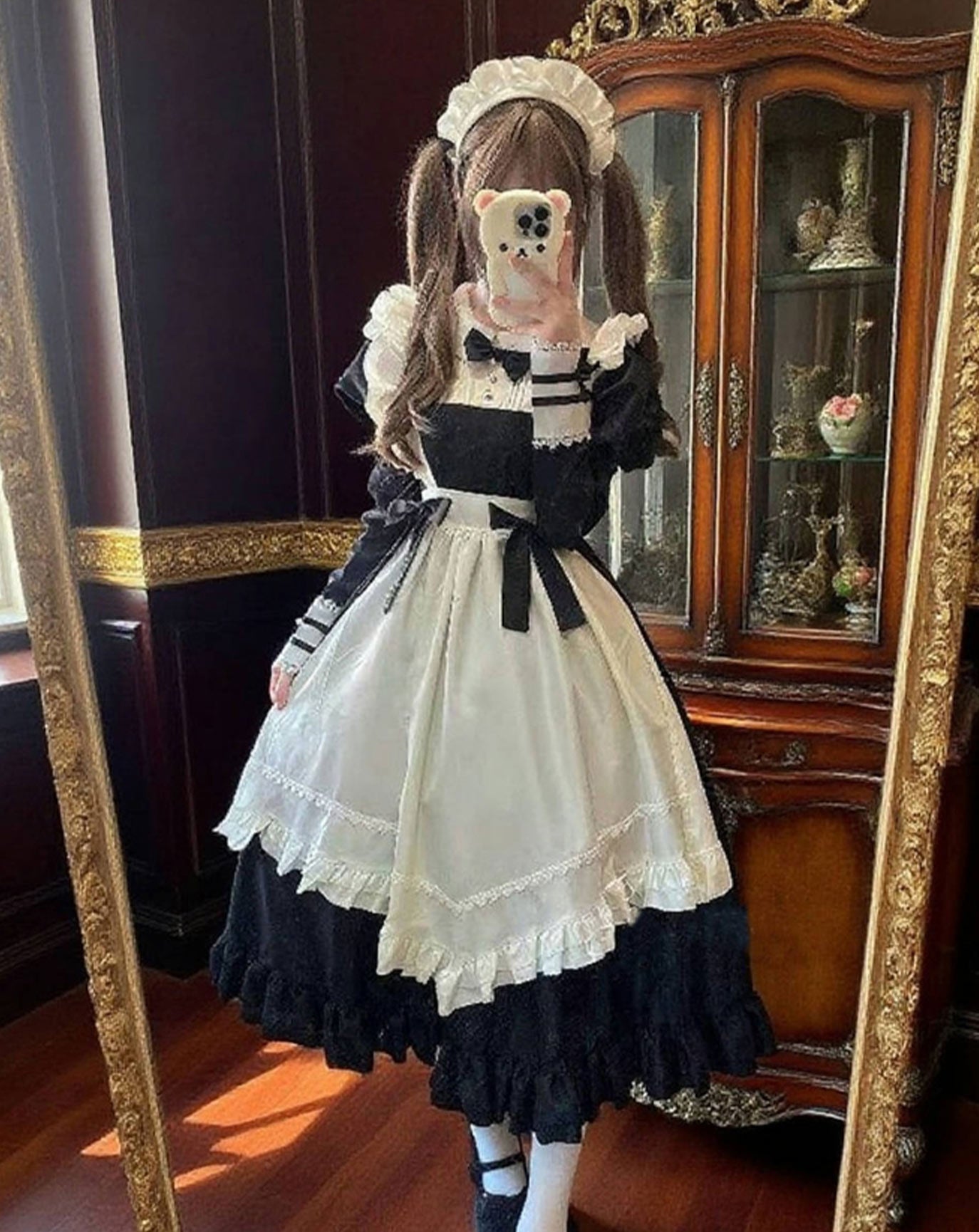 Maid Outfit Plus Size Maid Dress Long Cafe Cute Japanese 4XL Lolita Dress