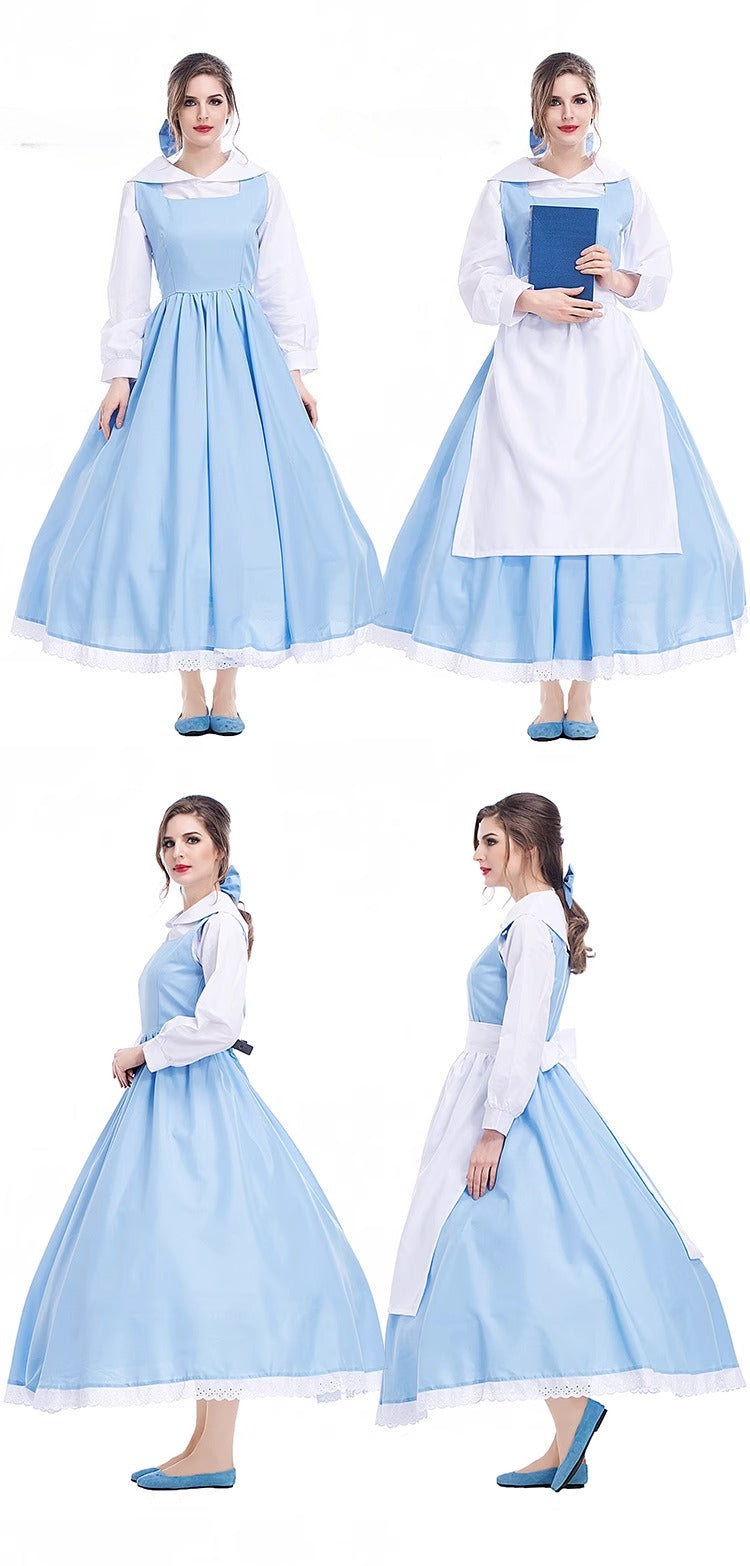 Maid Outfit Princess Maid Oktoberfest Costumes Cosplay Dress for Women White Blue  Mermaid Anime Outfit
