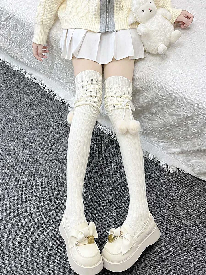Lolita Stockings Milk White Japanese Cute Spring and Autumn High Thigh Lolita Accessories