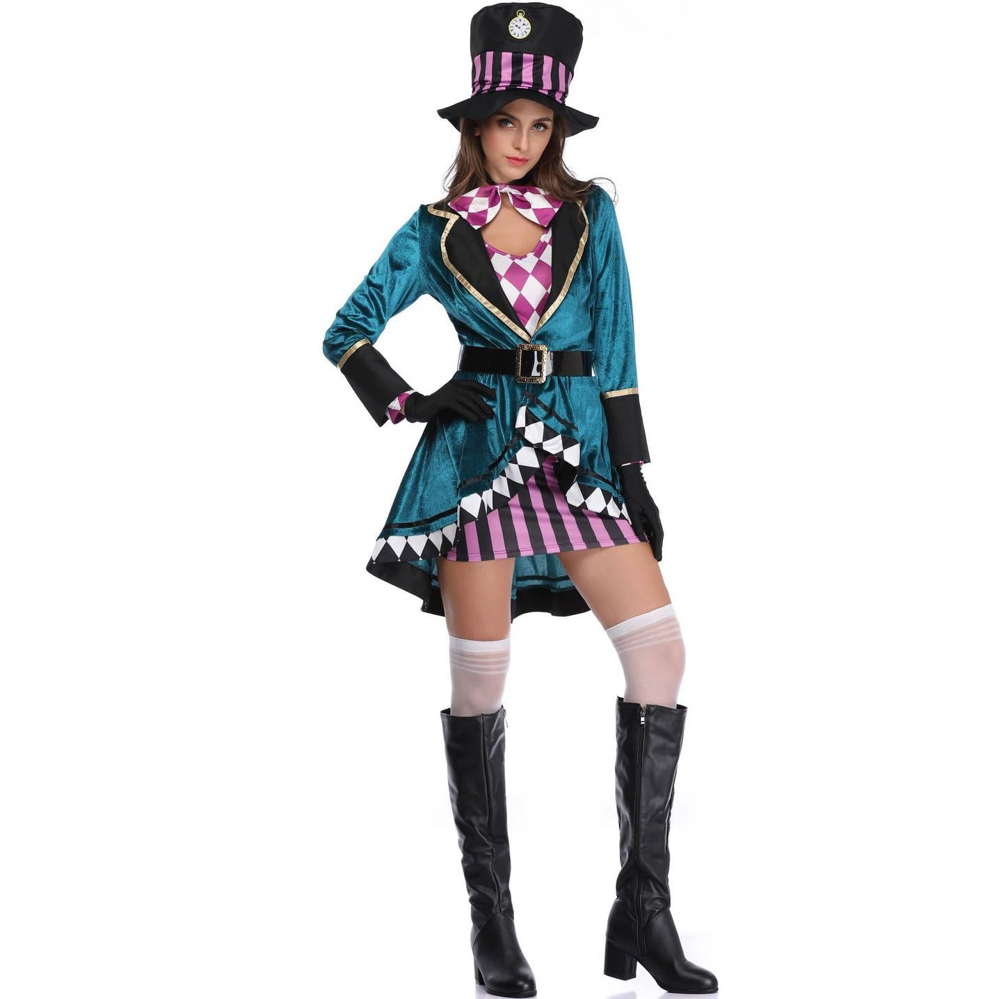 Gothic Lolita Halloween Magician Costume for Women Circus Stage Cosplay Outfit