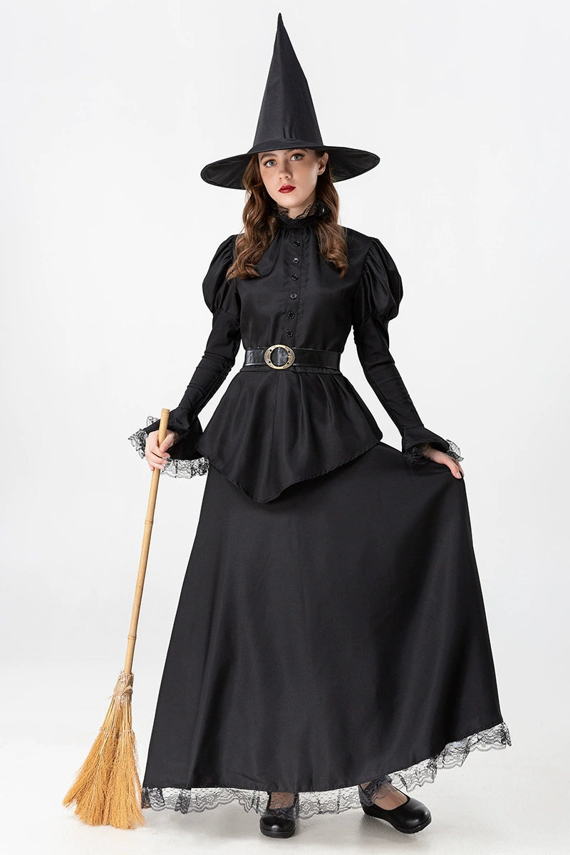 Gothic Lolita Halloween Black Witch Costume for Women - Gothic Vampire Cosplay Party Dress