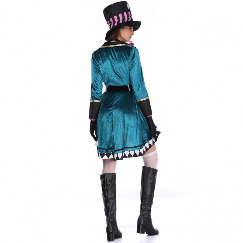 Gothic Lolita Halloween Magician Costume for Women Circus Stage Cosplay Outfit