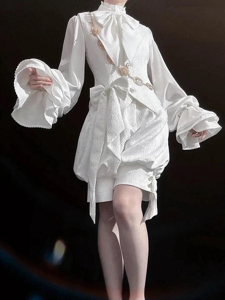 Ouji Fashion LolitaWhite Moonlight Vintage Cute Cool Elegant Lolita Vest Prince Style