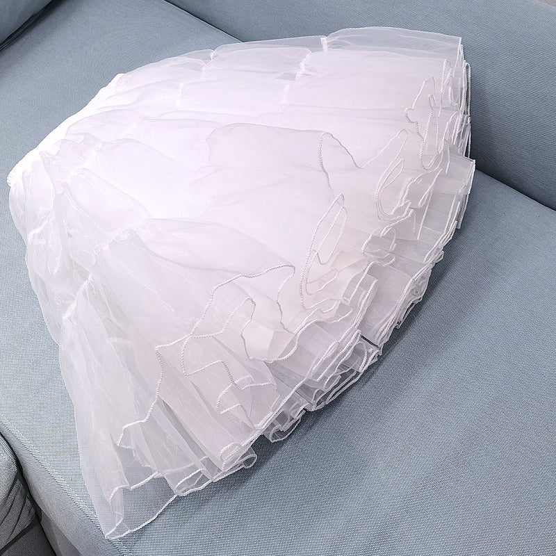 Petticoat Lolita 50cm Short Fluffy Cloud Crinoline Hoopless Soft Tulle Underskirt Daily Wear