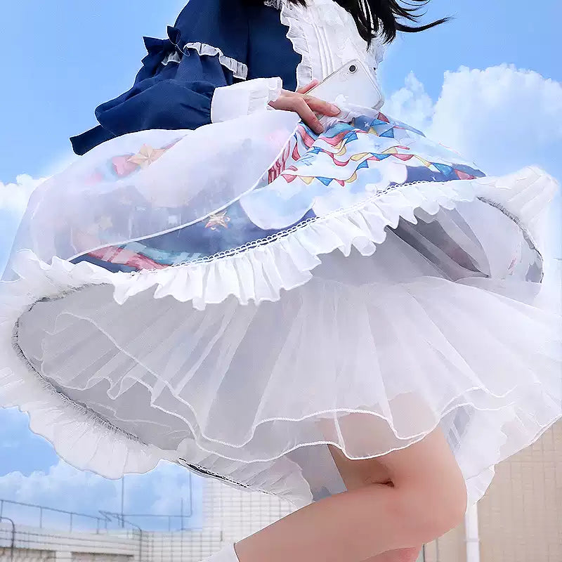 Petticoat Lolita 50cm Short Fluffy Cloud Crinoline Hoopless Soft Tulle Underskirt Daily Wear