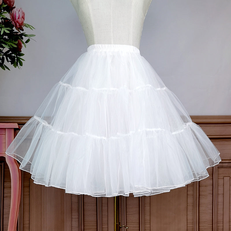 Petticoat Lolita 50cm Short Fluffy Cloud Crinoline Hoopless Soft Tulle Underskirt Daily Wear