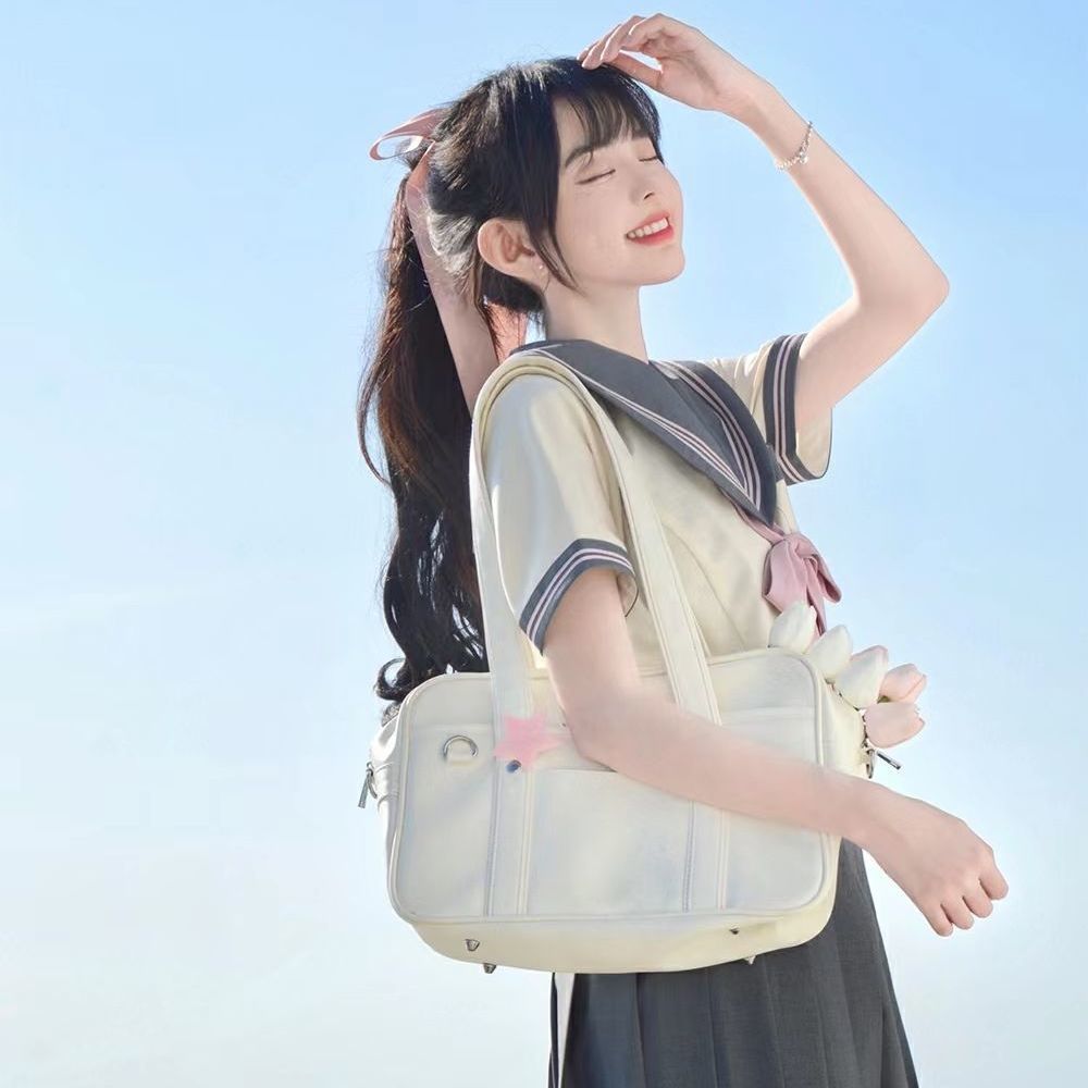 4XL Lolita Dress Plus Size Japanese School Uniform Style Sailor Dress with Pink Bow Accent 8XL