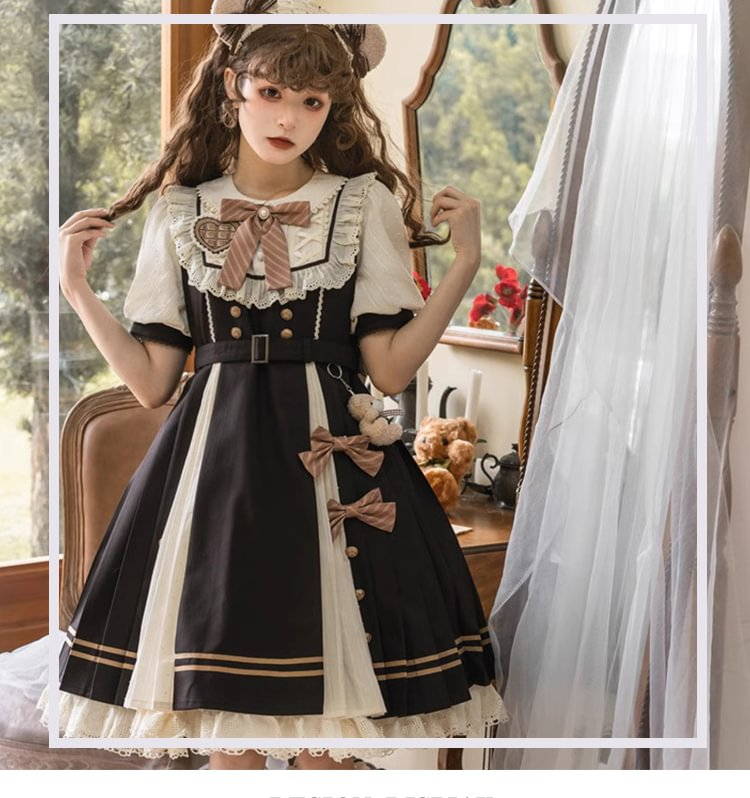 Plus Size Short Sleeve Long Dress Classic Vintage Lolita Dress One Piece Dress 4XL Lolita Dress