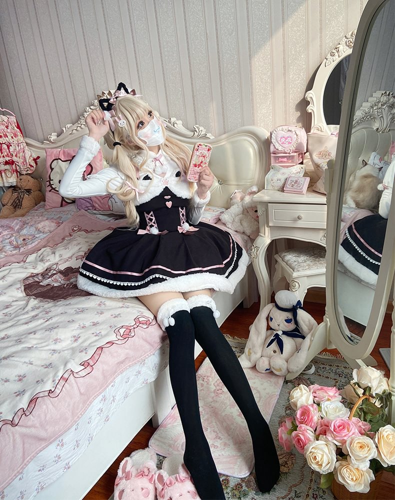 Plush Kitten Sweet Slip Dress Lolita Cute Dress