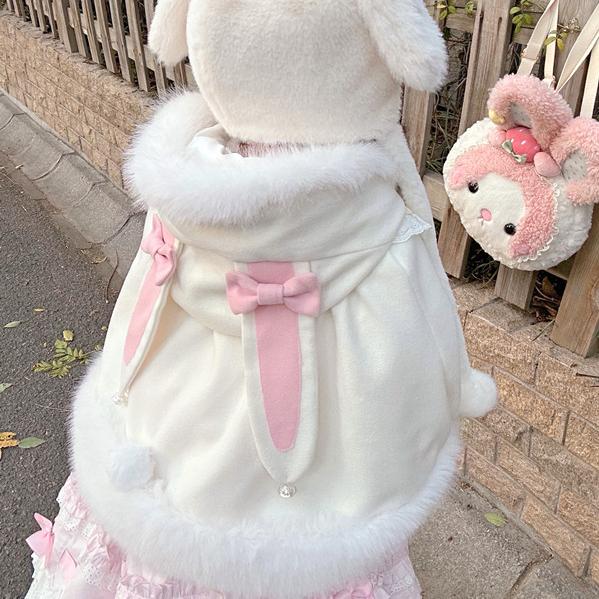 Plush Shawl Jacket Cute Sweet Lolita Cloak Warm Lolita Versatile Thickened Lolita Coats