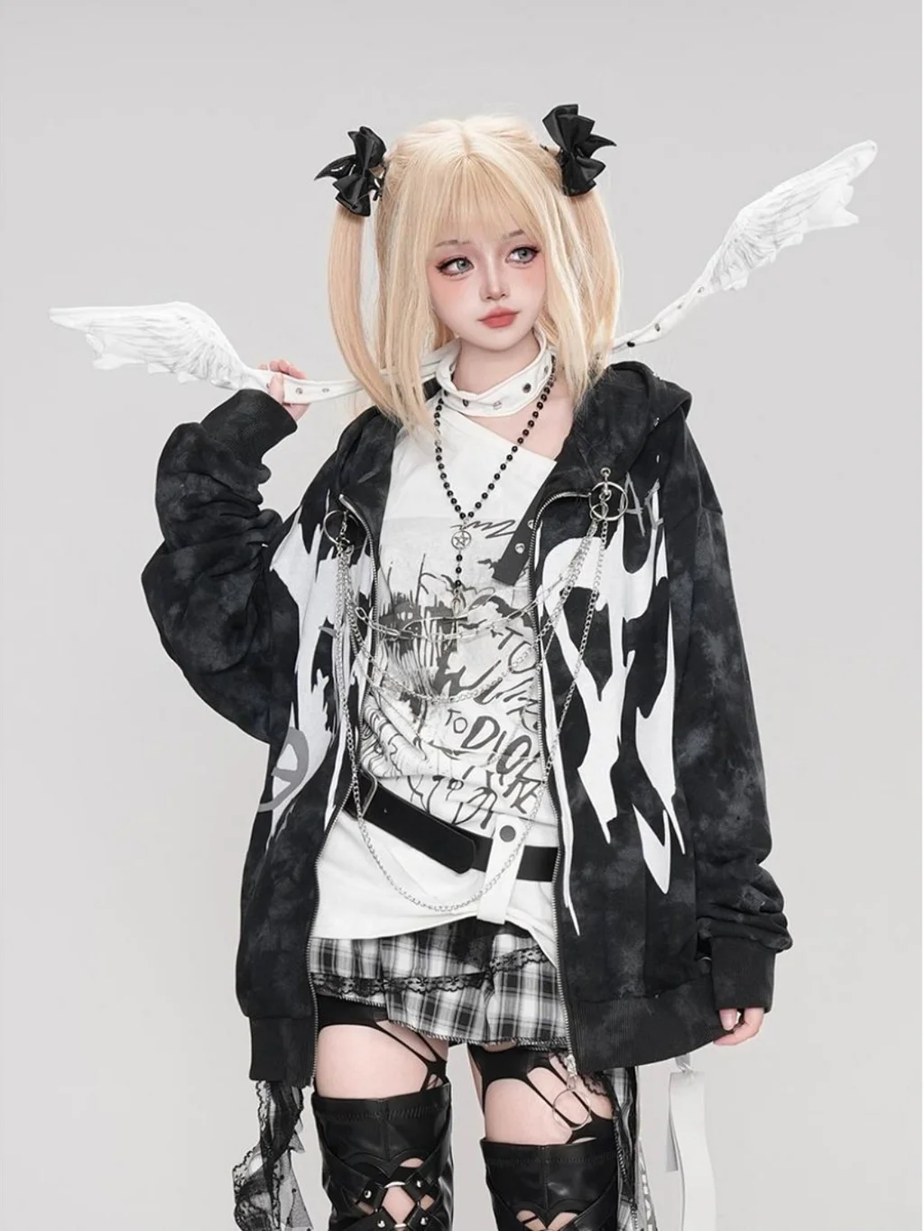 Red Rose Thorn Goth Punk Cardigan Sweater Coat