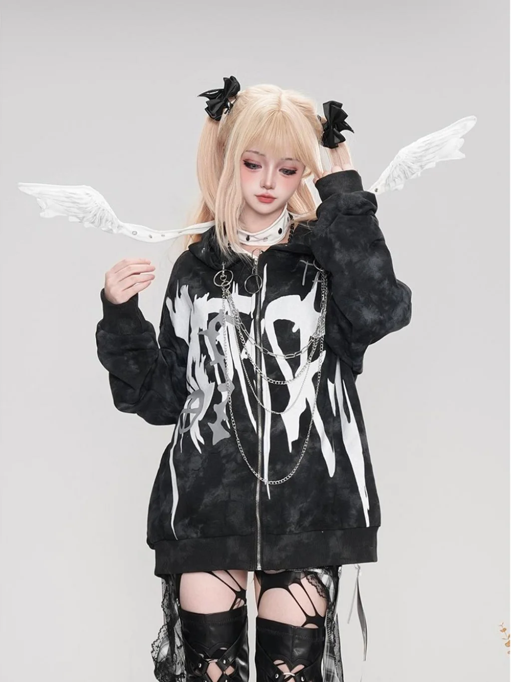 Red Rose Thorn Goth Punk Cardigan Sweater Coat
