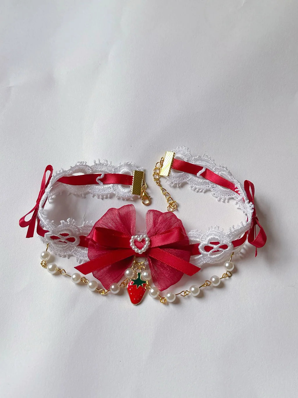 Red Strawberry Necklace Cute Lolita Neck Collar Christmas Strawberry Collarbone Chain