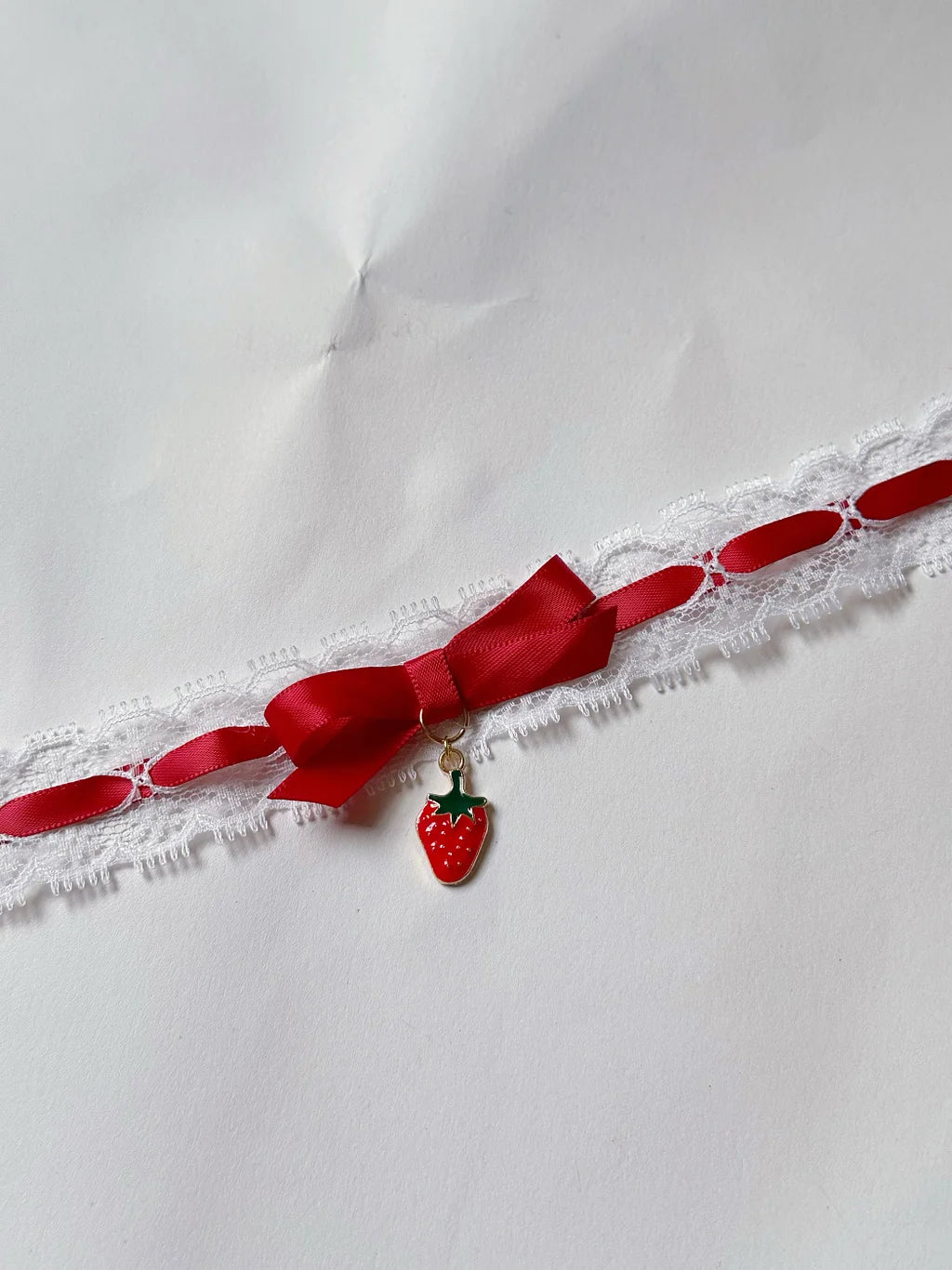 Red Strawberry Necklace Cute Lolita Neck Collar Christmas Strawberry Collarbone Chain