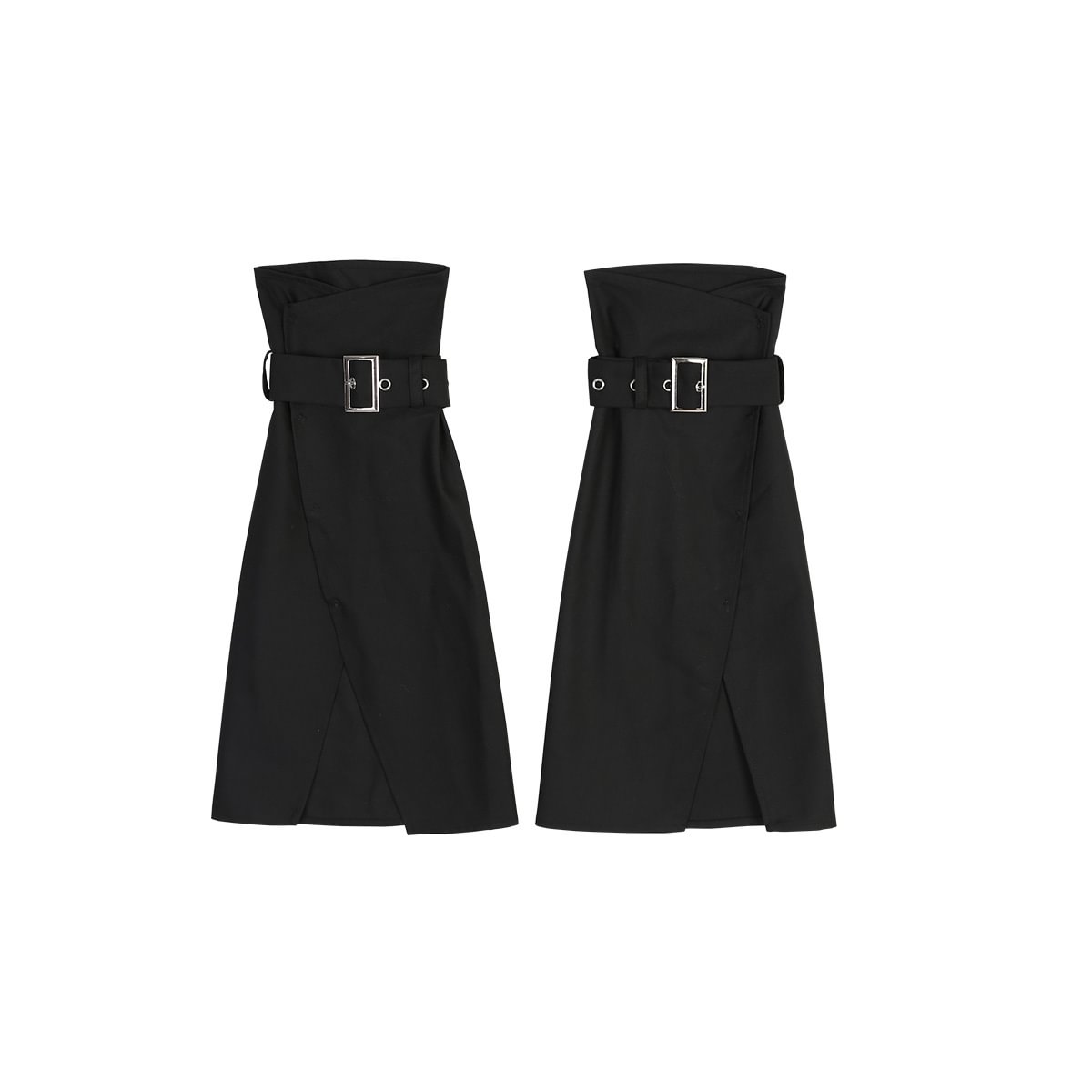 Simple Goth Suit Cool Girl Lolita Long Sleeve Shirt Set Black-white