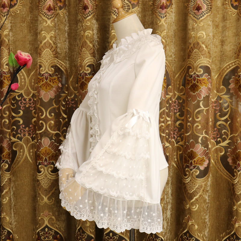 Lolita Blouses Gothic Spring and Autumn Lace Long Sleeve Inner Shirt Chiffon Ji Sleeve Shirt