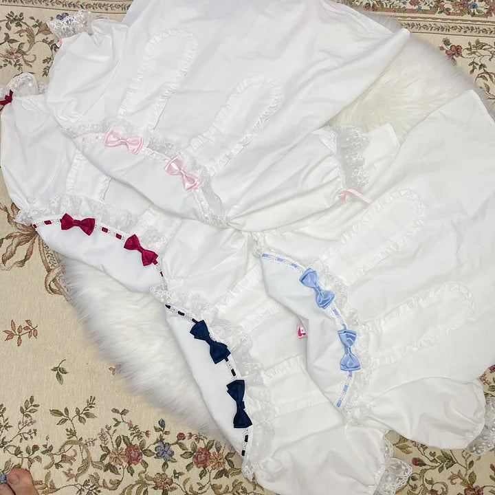 Sweet and Cute Pink Japanese Lolita Rabbit Ears Versatile Shirt Blouse