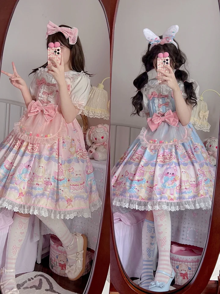 Sweet Lolita Cat Printed Cute JSK Dress