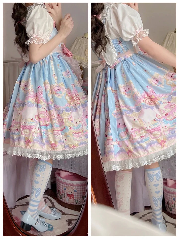 Sweet Lolita Cat Printed Cute JSK Dress