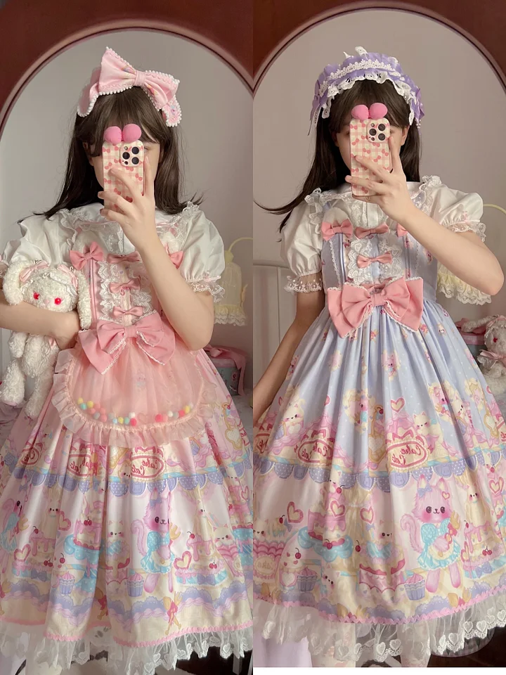 Sweet Lolita Cat Printed Cute JSK Dress