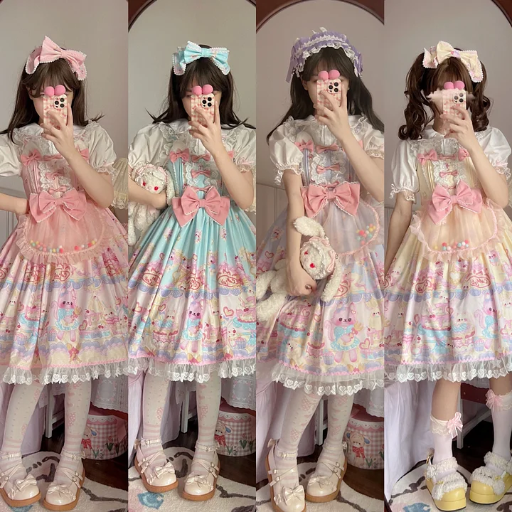 Sweet Lolita Cat Printed Cute JSK Dress