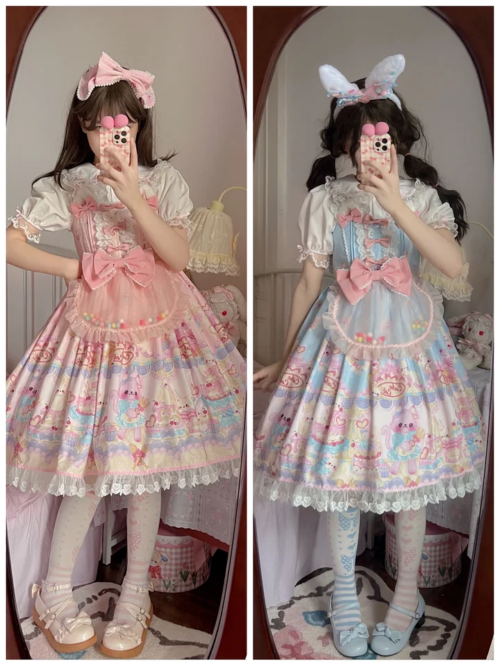 Sweet Lolita Cat Printed Cute JSK Dress