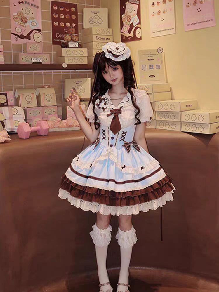 Sweet Lolita Christmas Coffee Bustier JSK Dress Cute Daily Lolita Outfit