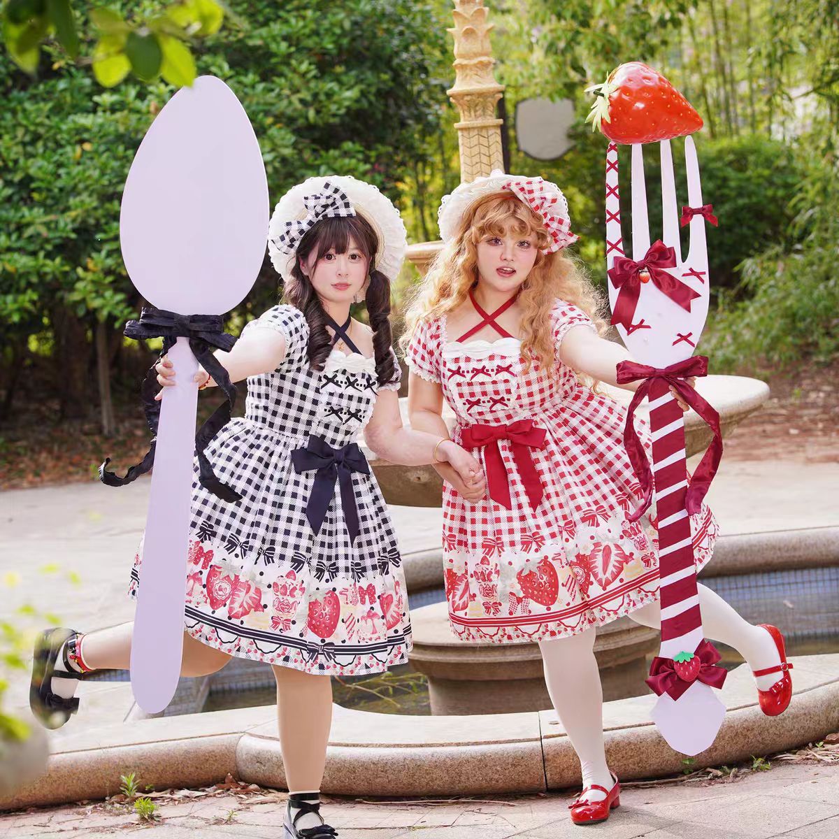 This Cute Black Red Plaid Strawberry Lolita Princess Dress captures the charm of cottage-inspired sweetness. Designed in a plus size friendly cut, it features playful plaid in contrasting black and red tones, adorned with delicate strawberry motifs for a fresh countryside feel. The princess silhouette enhances elegance, while ruffles and bowknot details add girlish charm. Perfect for daily wear, tea parties, or seasonal outings, this dress blends comfort, sweetness, and rustic romance.