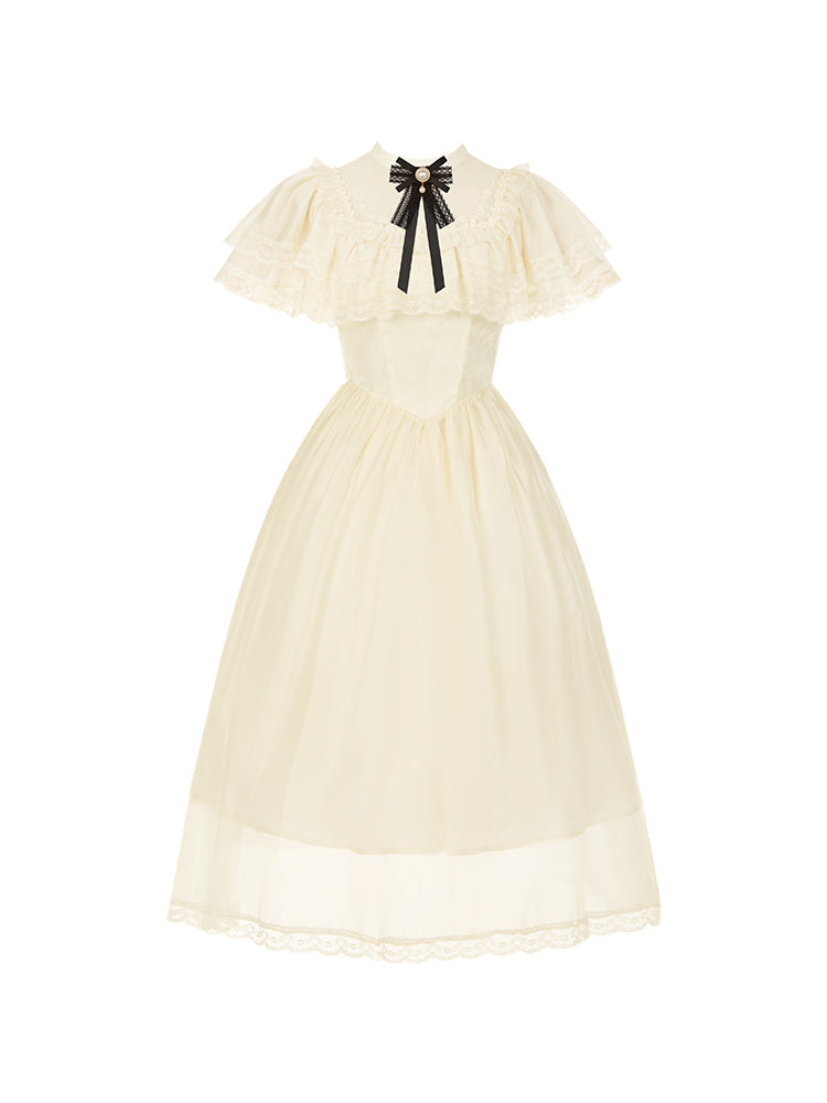 Classic Lolita Dresses Apricot Edward Collar Short-sleeved Gemini Summer Light Lolita