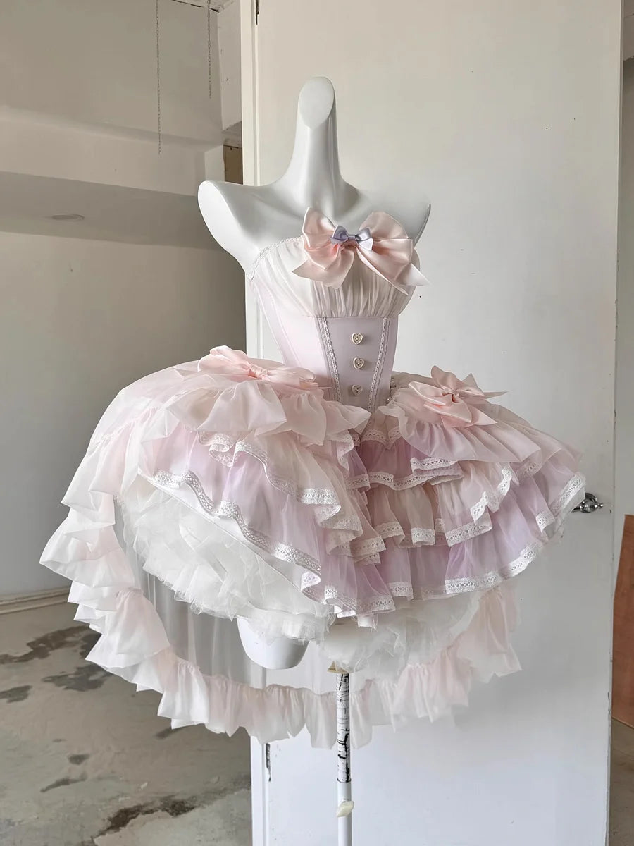 Hime Lolita Mint Green Pink Blue Casual Summer Sleeveless Short Sweet