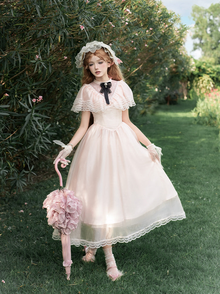 Classic Lolita Dresses Pink Edward Collar Short-sleeved Gemini Summer Light Lolita