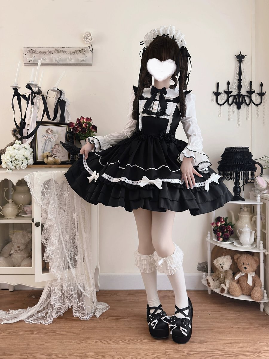 Sweet Lolita JSK Dress for Summer with Bow Red Pink Blue Black ColorDress
