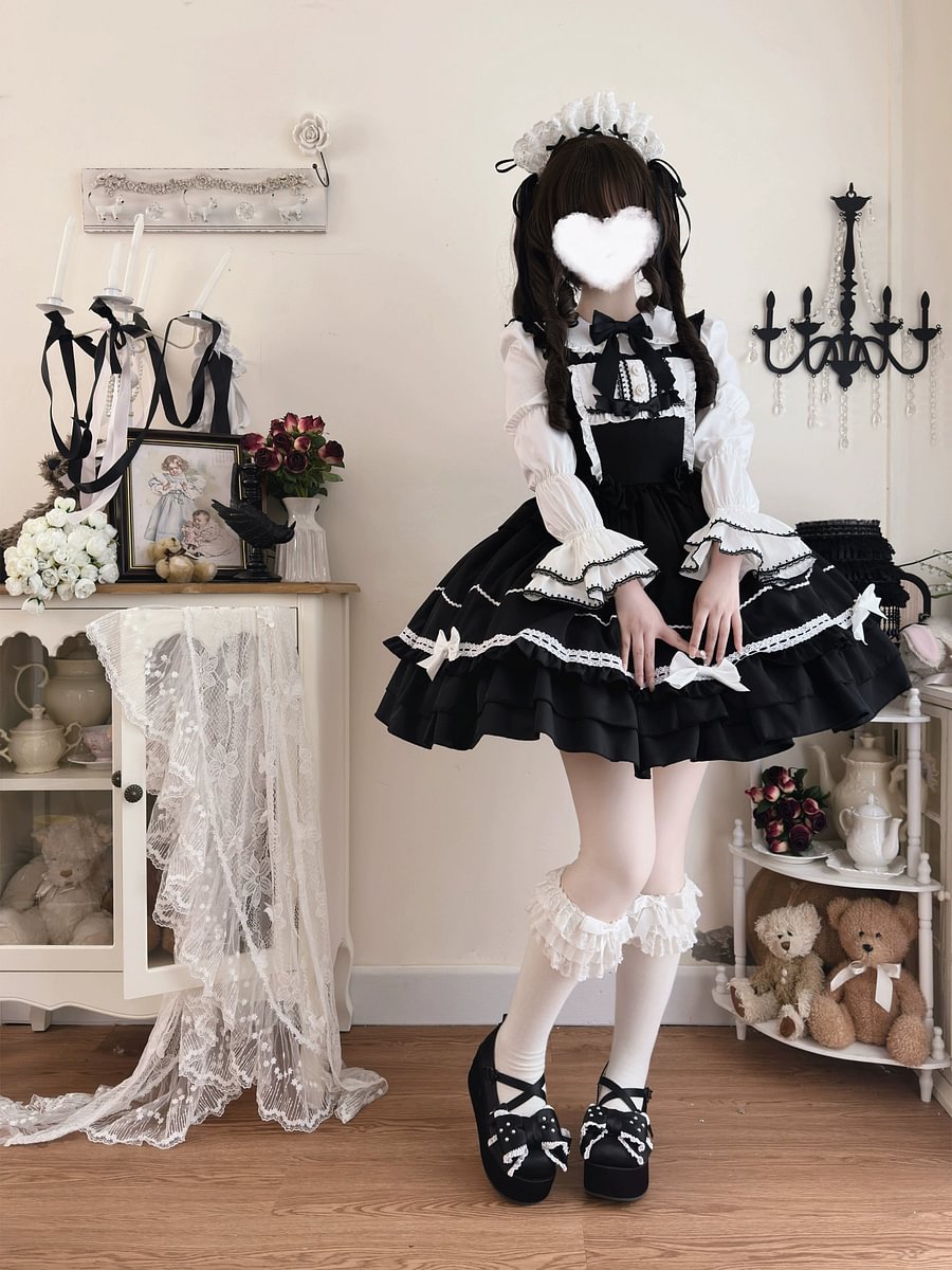 Sweet Lolita JSK Dress for Summer with Bow Red Pink Blue Black ColorDress