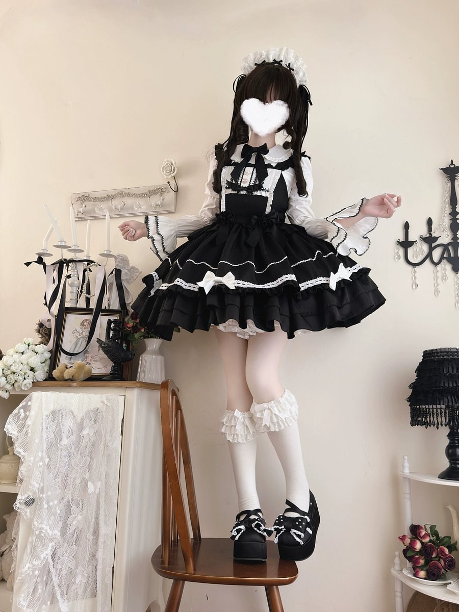 Sweet Lolita JSK Dress for Summer with Bow Red Pink Blue Black ColorDress