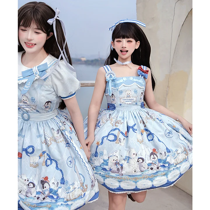 Sweet Lolita Navy Blue New Lolita Princess Dress with Bow Original Dress