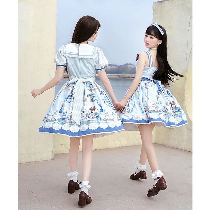 Sweet Lolita Navy Blue New Lolita Princess Dress with Bow Original Dress