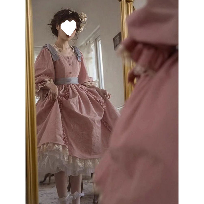 Sweet Lolita Pink French Lolita Princess Dress Vintage Classic Dress Court Victorian Dress