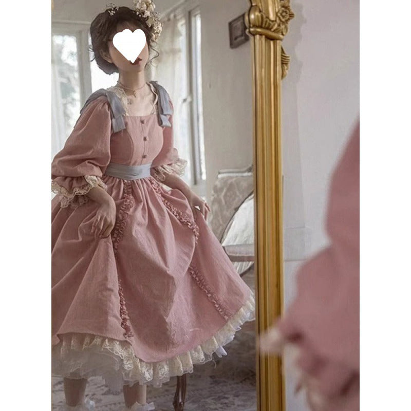 Sweet Lolita Pink French Lolita Princess Dress Vintage Classic Dress Court Victorian Dress