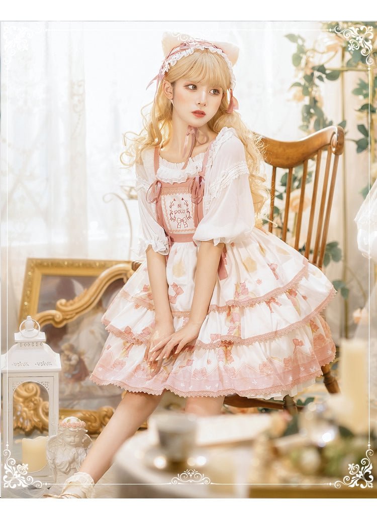 Sweet Lolita Pink Sweetheart Cute Sleeveless JSK Dress Princess Dresses