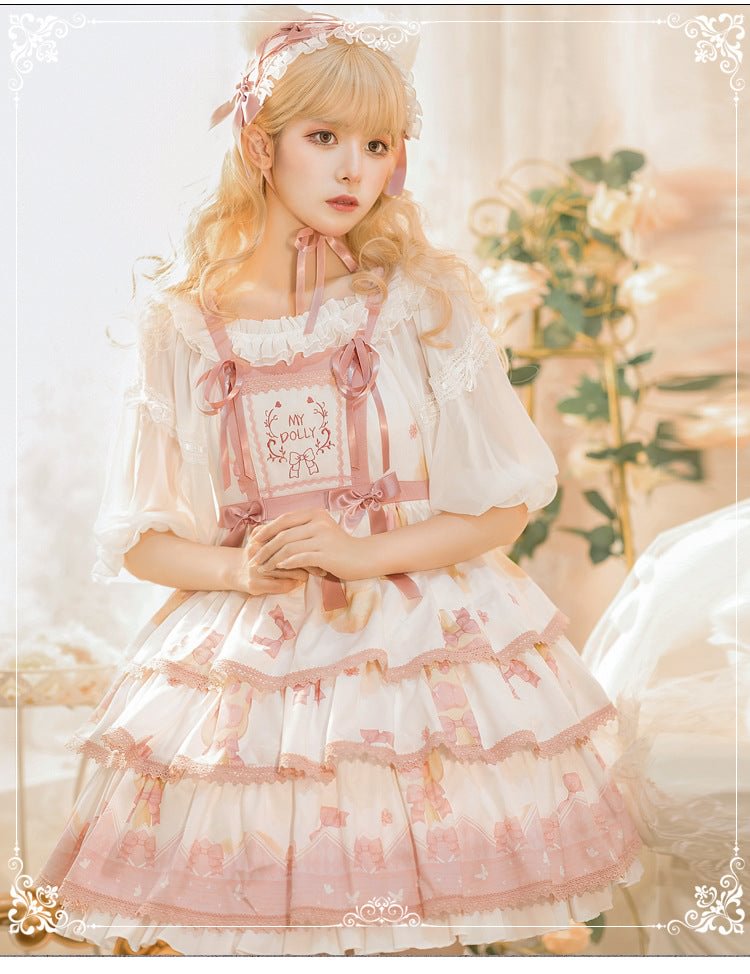 Sweet Lolita Pink Sweetheart Cute Sleeveless JSK Dress Princess Dresses