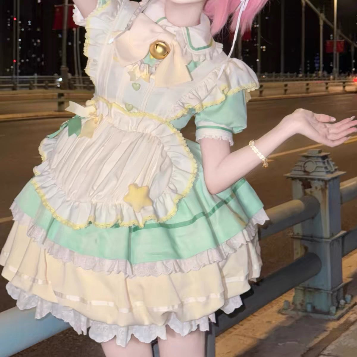 Sweet Lolita Pod Dress Cute Lolita Lolita Dress Set Mint Green Blue Chocolate  Dress