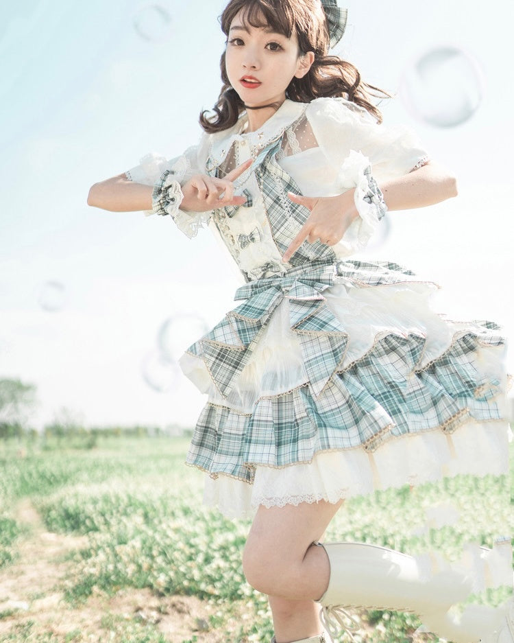 Sweet Lolita Skirt Light Green Idol Matcha Cake Dress Daily Wear