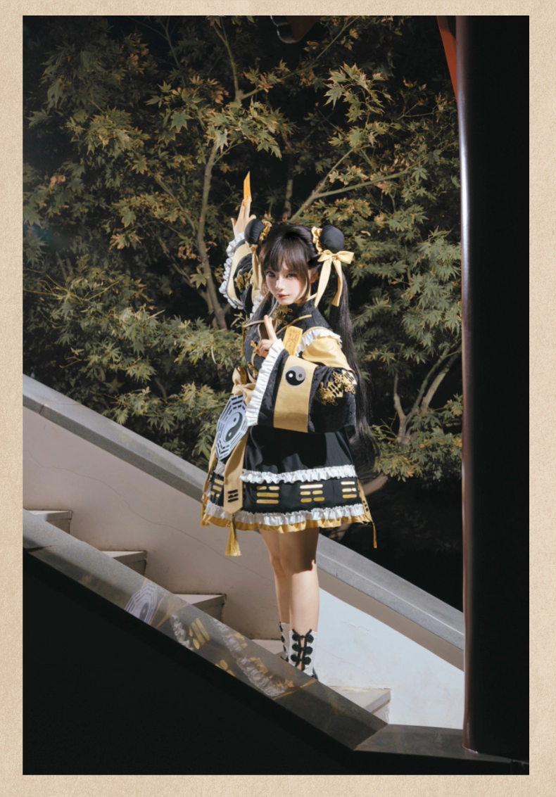 This Lolita Taoist Style OP Dress brings a playful cultural twist to everyday Lolita fashion. Inspired by traditional Taoist robes, it blends symbolic charm with sweet Lolita details such as soft ruffles and bow accents. The cozy autumn-winter design ensures comfort while maintaining a light and cute silhouette. Perfect for daily wear, gatherings, or seasonal outings, this dress captures the fun of cultural fusion in a uniquely adorable way.