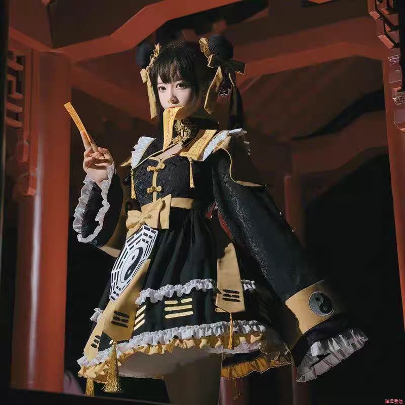 This Lolita Taoist Style OP Dress brings a playful cultural twist to everyday Lolita fashion. Inspired by traditional Taoist robes, it blends symbolic charm with sweet Lolita details such as soft ruffles and bow accents. The cozy autumn-winter design ensures comfort while maintaining a light and cute silhouette. Perfect for daily wear, gatherings, or seasonal outings, this dress captures the fun of cultural fusion in a uniquely adorable way.