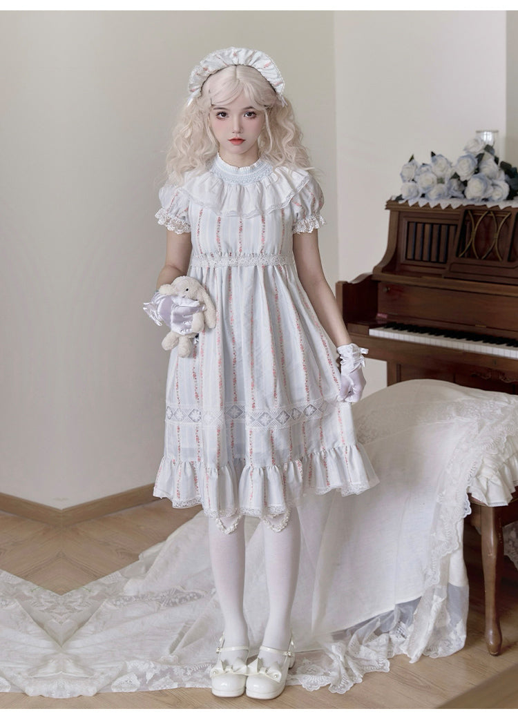 Sweet Lolita Vintage Dress Pure Cotton Doll Sense Neckline Daily Light Lolita