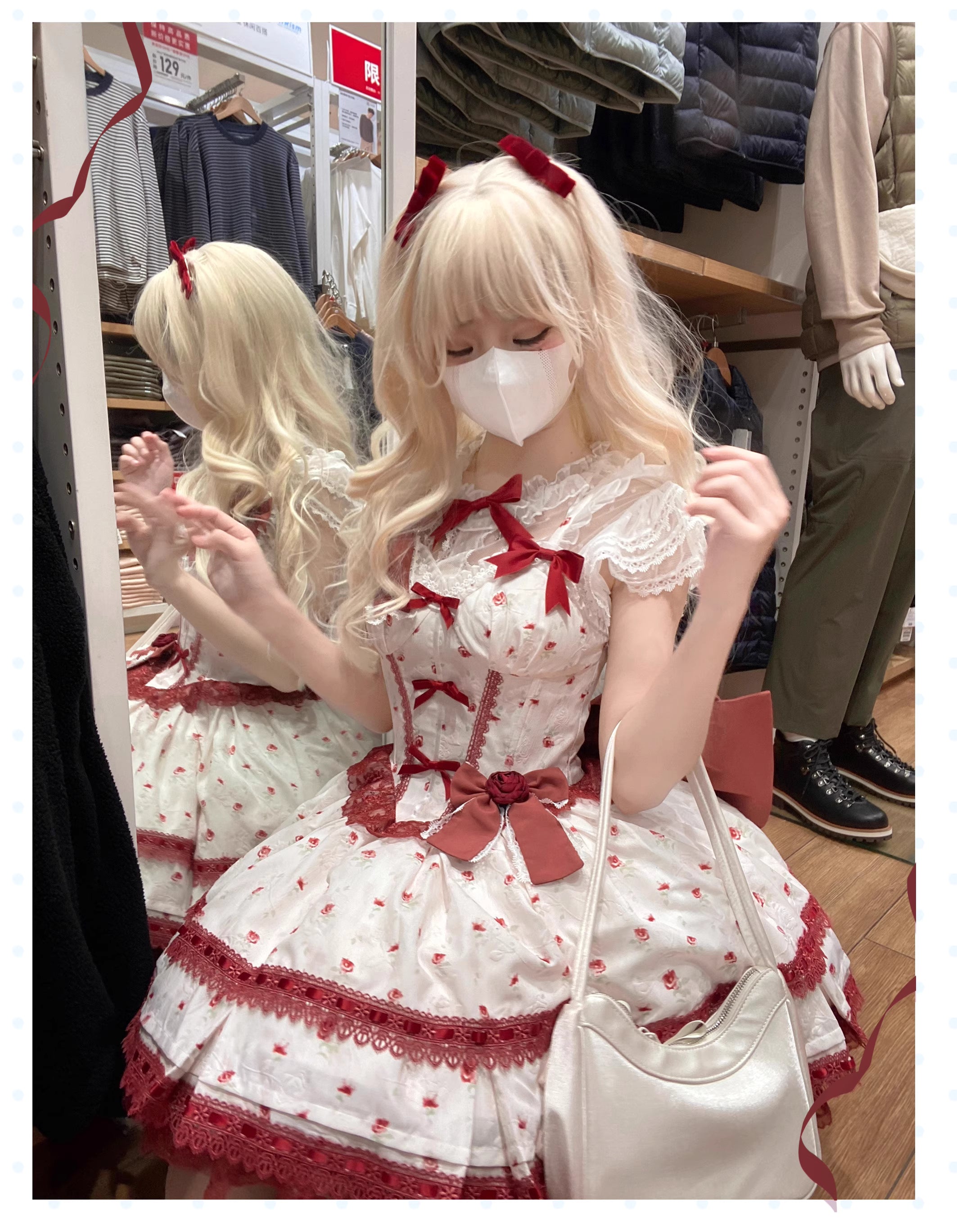 This Wine Red Sweet Lolita JSK Dress Set is designed to capture both elegance and charm. Featuring multi-layered ruffles, delicate lace, and playful bowknot details, it creates a full, romantic silhouette. The rich wine red tone brings a vintage yet refined atmosphere, while the printed accents add a touch of storytelling beauty. Perfect for tea parties, photoshoots, or festive occasions, this dress set embodies the timeless allure of classic Lolita style.