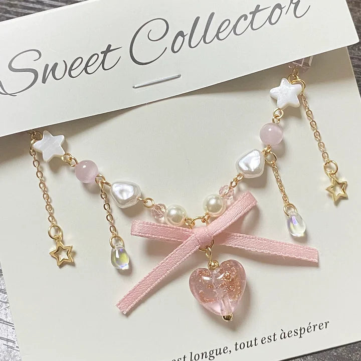 Sweetheart Bow Love Shell Star Necklace Lolita Accessory Sweet Girl