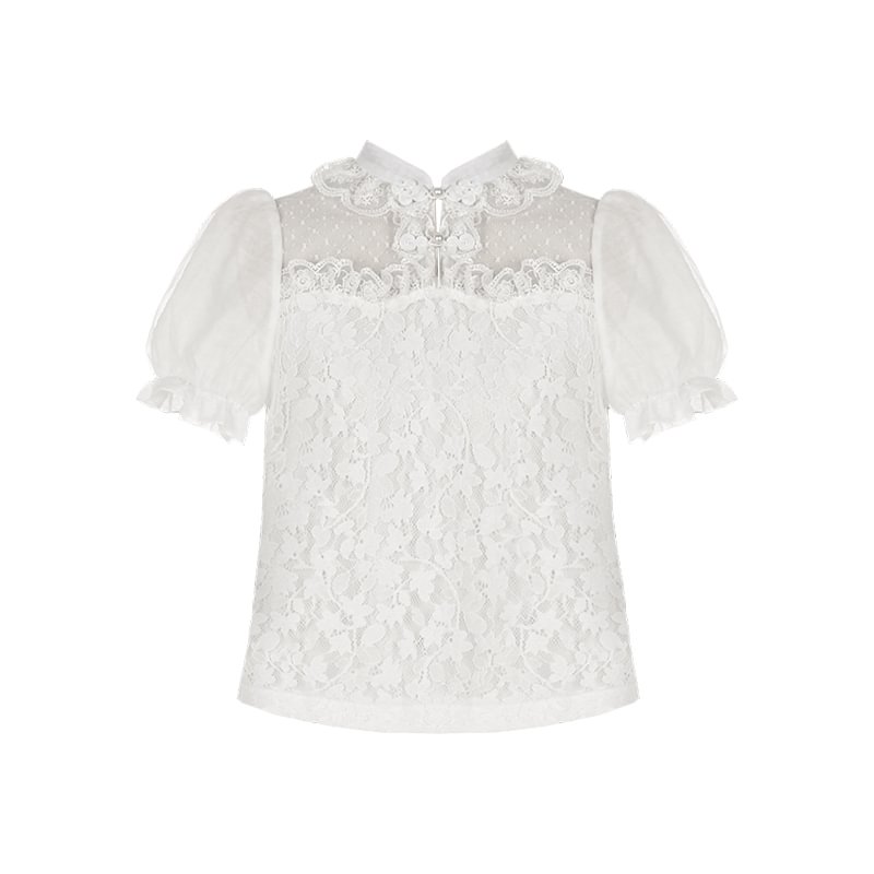 Three-color Inner Shirt with Removable Sleeves Blouse Shirt