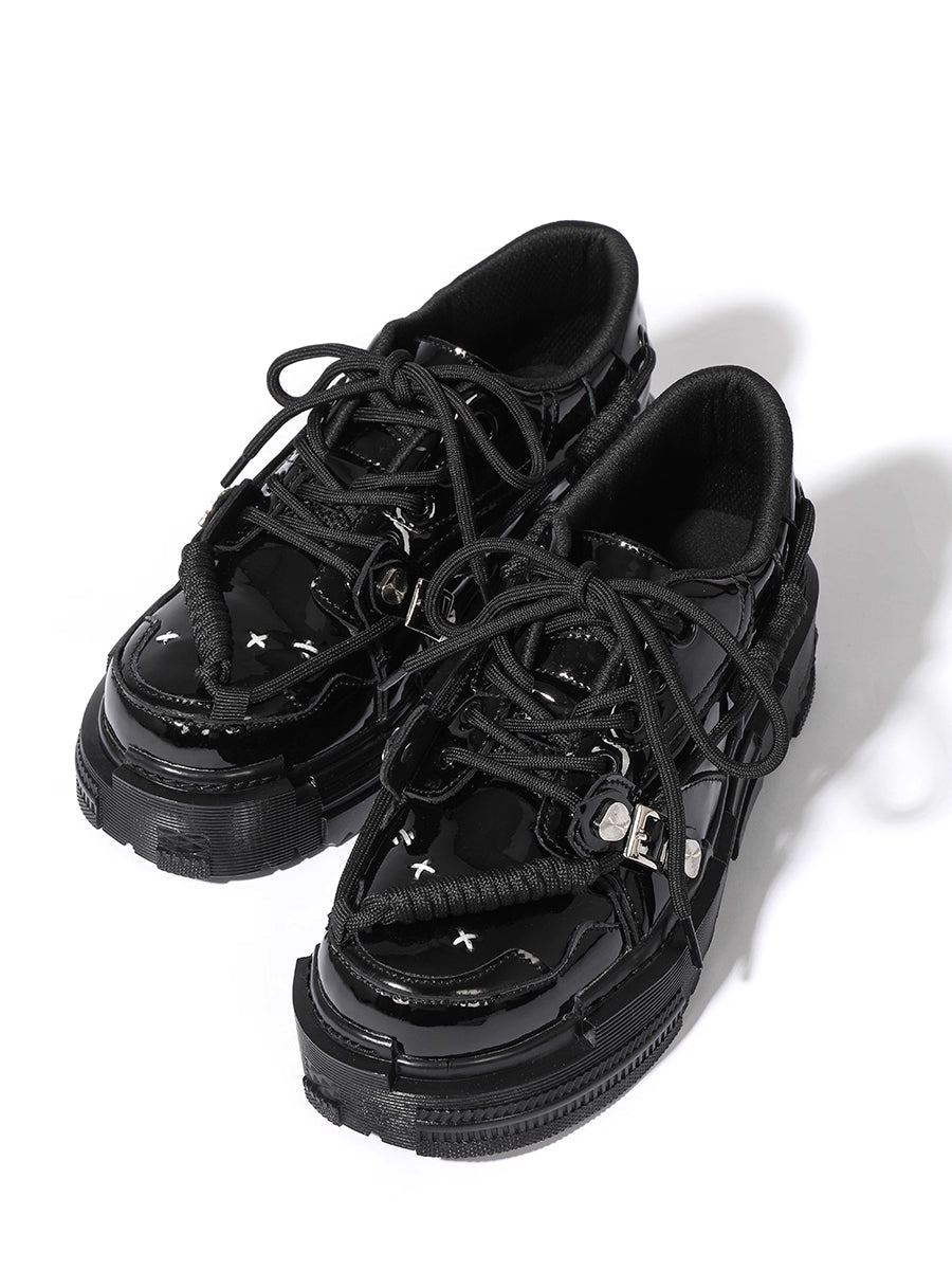 Lolita Shoes Versatile Chunky Loafers Autumn Winter Oxfords for Women Height Increasing Smart Casual
